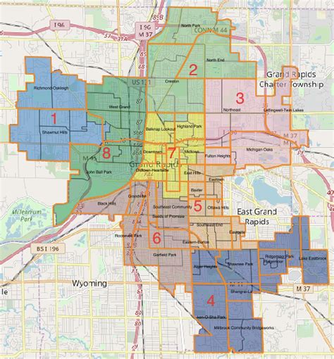 Map of Grand Rapids, MI